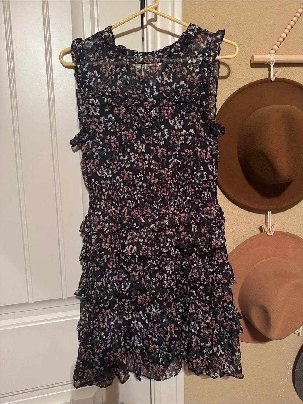Sugarlips Black Mini Dress with Pink & White Floral